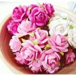 ! 30 Mulberry Mixed Pink Paper Rose Buds Flower/..