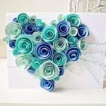 Heart-shaped Swirl Flower Card