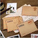 10 Mini Mail Brown Air Mail Envelopes