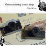 2 Small Vintage Lomo Camera Wood Stamp