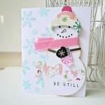 Snowman Pink Card