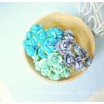 Blue Mulberry Rose Buds Paper Flower Mixed Color /..