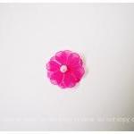 Flower Bright Pink With Pearl In The Centered /..