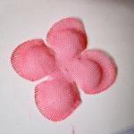 10 Burlap flowers pink petal / pack..