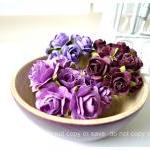 Flower Purple Mulberry Mixed Color Paper Rose Buds..