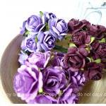 Flower Purple Mulberry Mixed Color Paper Rose Buds..