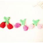 Cherries Red, Dark Pink And Light Pink Crochet..