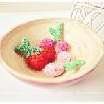 Cherries Red, Dark Pink And Light Pink Crochet..