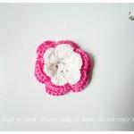 Pink Crochet Flower 3 Layer For Scrap Booking,..