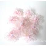 Organza light pink flower with pear..