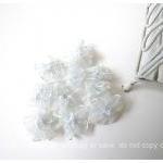 10 Organza silver flower with pearl..