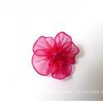Organza scarlet jewel flower with p..