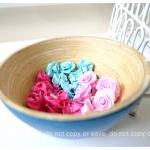 30 Rolled Mini Ribbon Flowers / Pack
