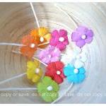 Flat Mini Mulberry Paper Flowers Colorful / Pack