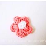 6 Peach Crochet Flowers / Pack