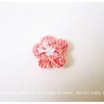 6 Peach Crochet Flowers / Pack