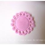 10 Scallop Circle Pink Felt / Pack
