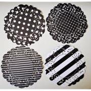 Parisian Lace Doily polka dot & stripe for Scrap booking or card making / pack