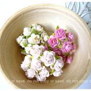 Mulberry mini Rose Buds paper flower mixed color / pack  