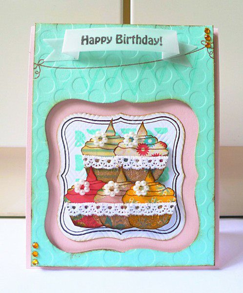 Happy Birthday With Cupcake Cards