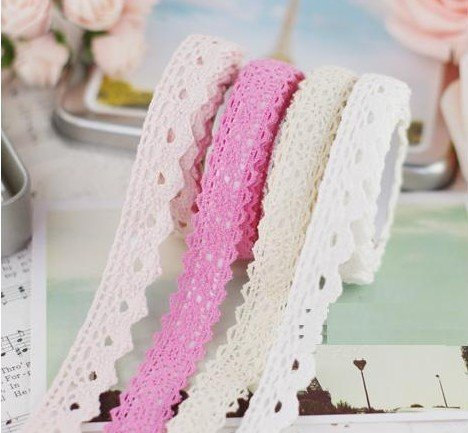 Choose Your Color - Sweet Lace Crochet Style Cotton Adhesive Fabric Deco Tape 