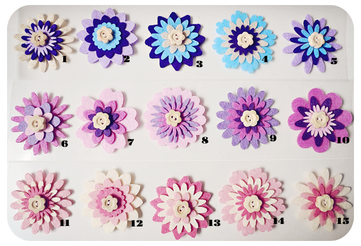 5 Pieces Of Flower Felt Embellishment Collection