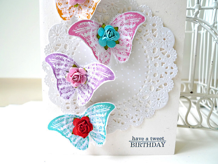 Butterfly Colorful Happy Birthday Handmade Card on Luulla