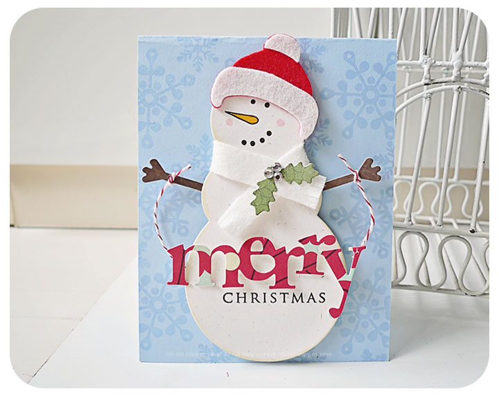 Merry Christmas Snowman Card