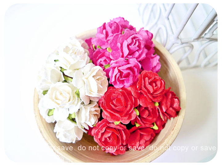 Millinery Flowers Heartshape Buds Paper Flower Mixed Color / Pack