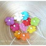 Flat mini mulberry paper flowers co..