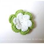 Colorful Crochet Flower 3 Layer Green Pink, Dark..